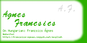 agnes francsics business card